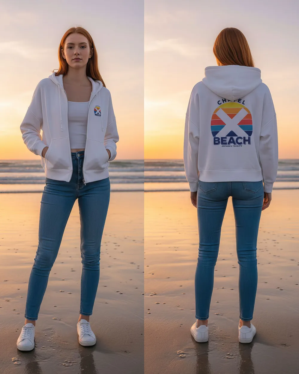 Veste Zippée Femme à Capuche "Sunset Classic"