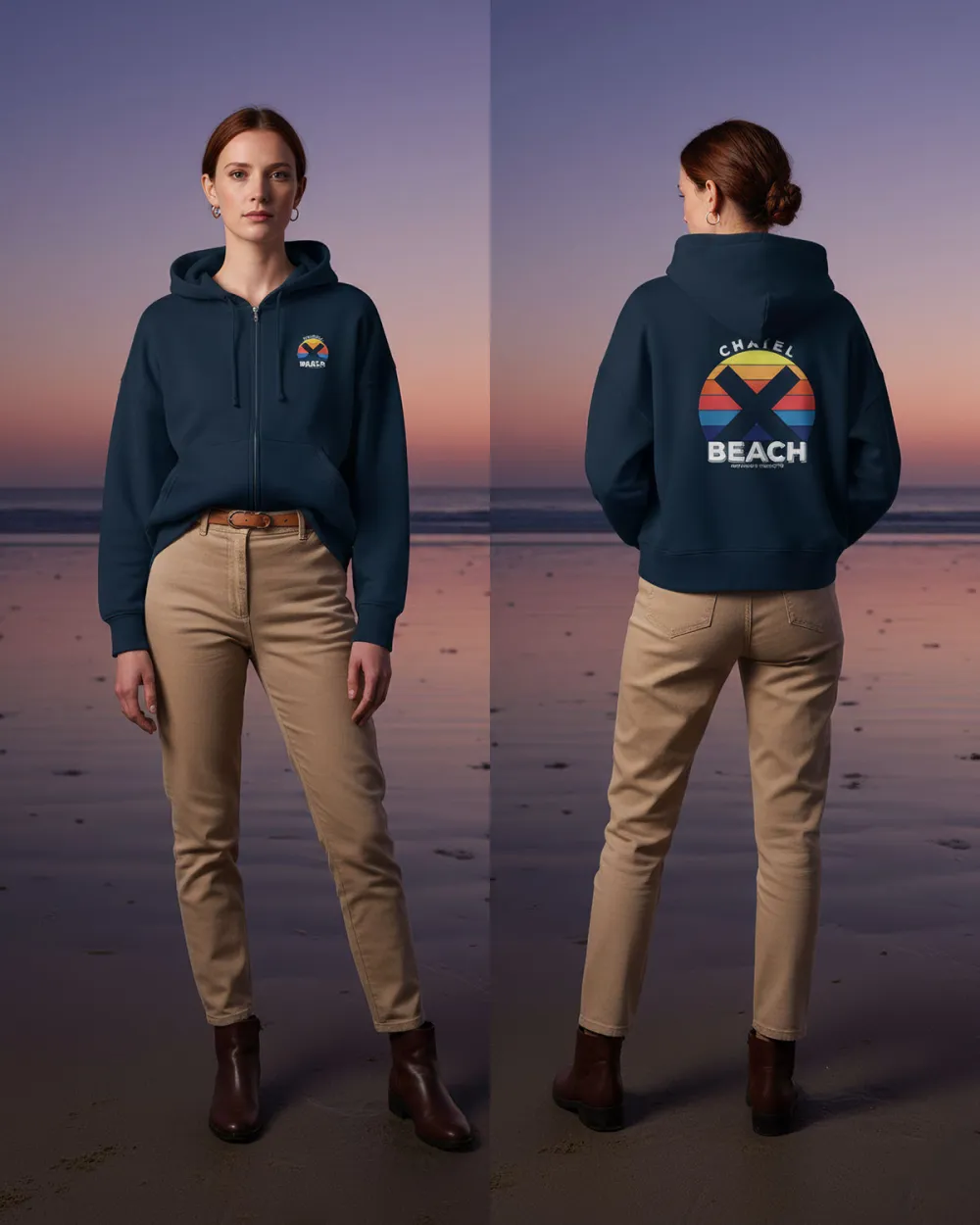 Veste Zippée Femme à Capuche "Sunset Bold"