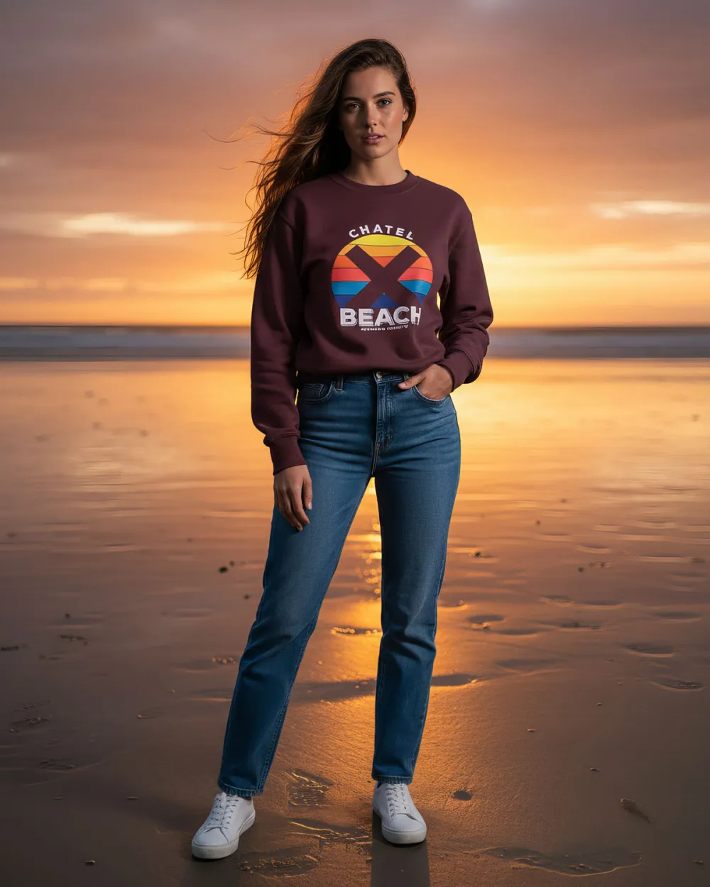 Sweat Col Rond "Sunset Bold"