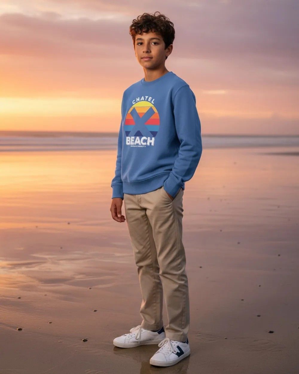 Sweat Enfant Col Rond "Sunset Bold"