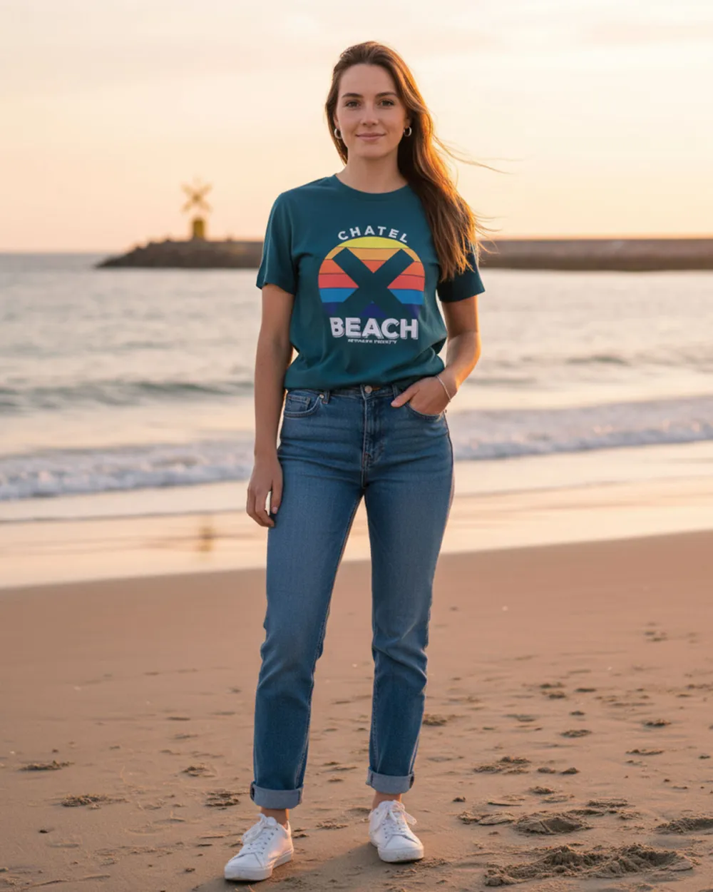 T-Shirt Femme "Sunset Bold"