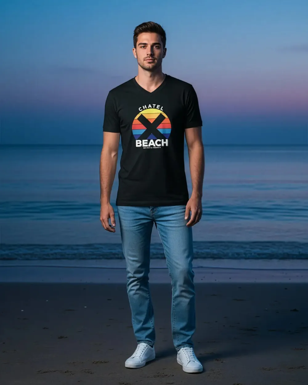 T-Shirt Col V "Sunset"