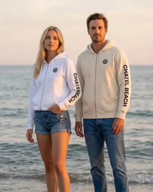 Veste Zippée Signature Noire 2.0 | Chatel Beach