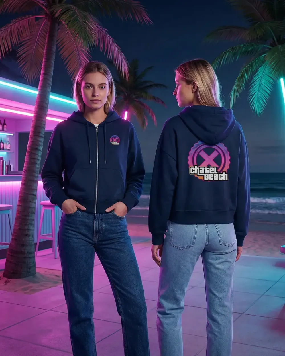 Veste Zippée Femme à Capuche "Nice City"