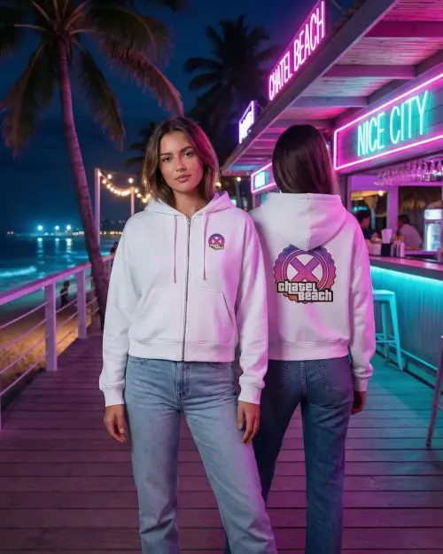 Veste Zippée Femme à Capuche "Nice City"