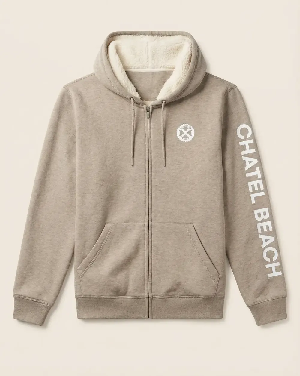 Veste Sherpa Signature Blanche | Chatel Beach