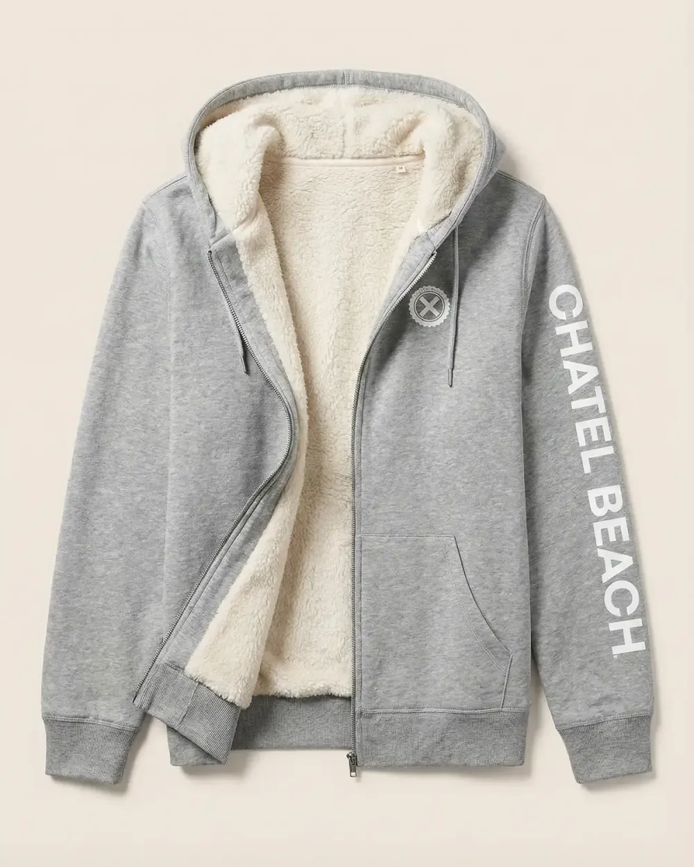 Veste Sherpa Signature Blanche | Chatel Beach