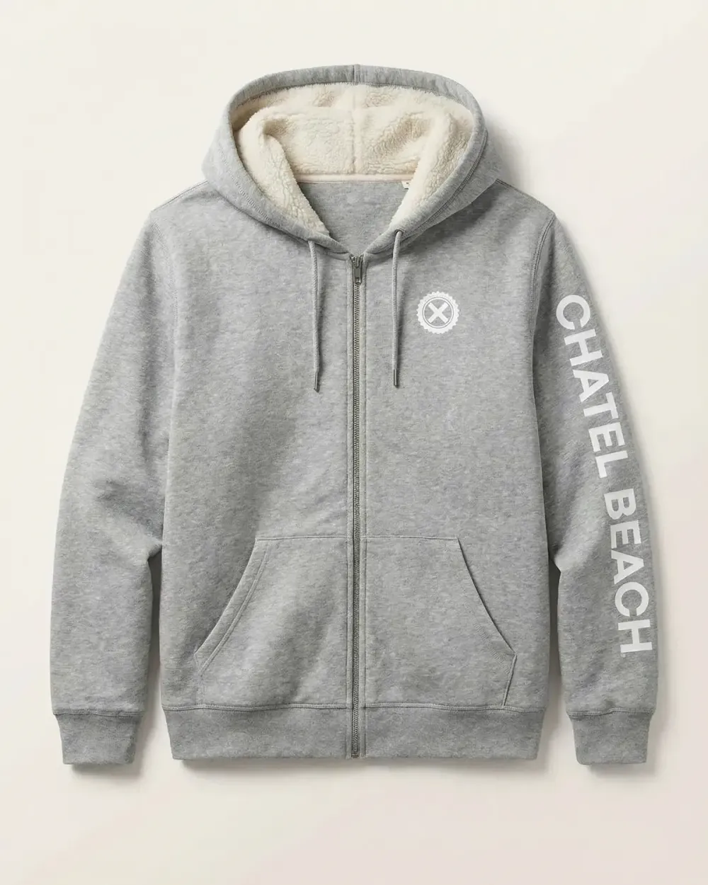 Veste Sherpa Signature Blanche | Chatel Beach