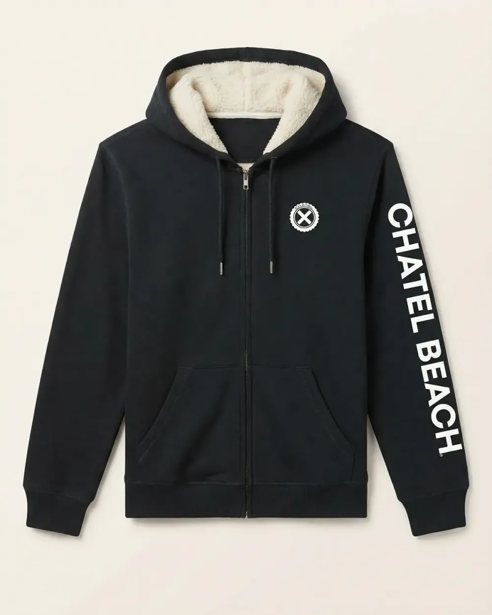 Veste Sherpa Signature Blanche | Chatel Beach