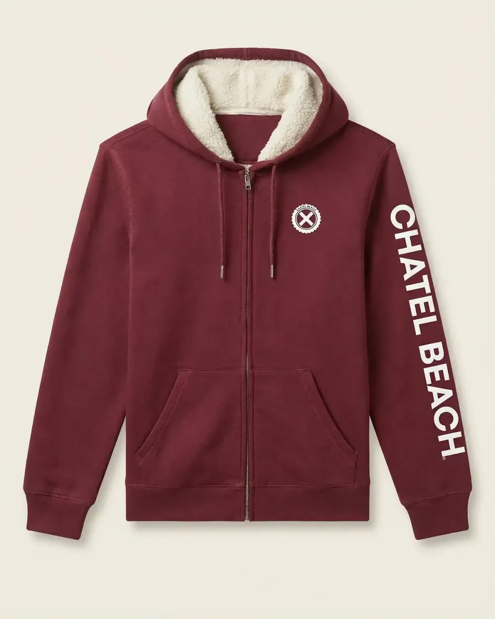 Veste Sherpa Signature Blanche | Chatel Beach