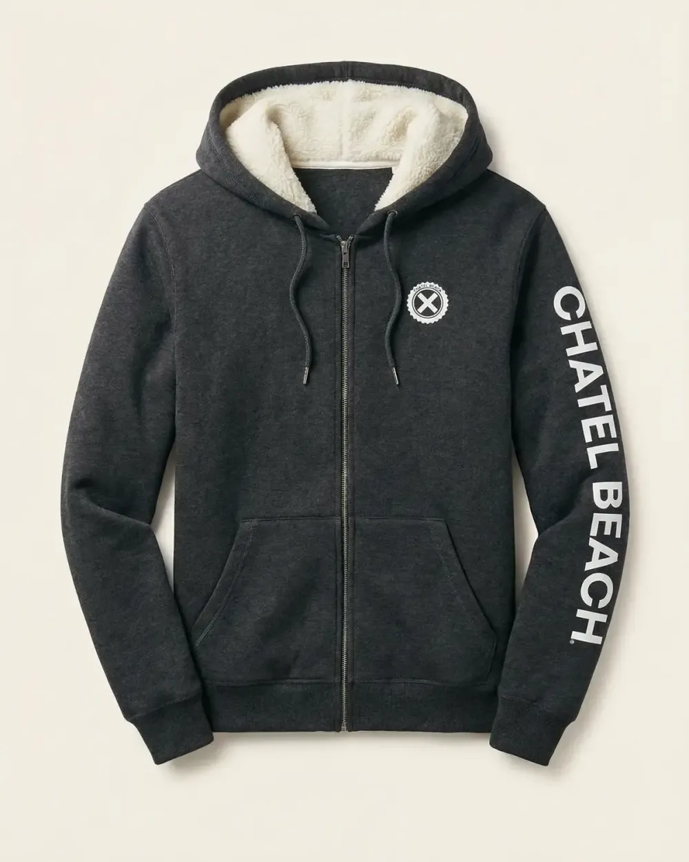 Veste Sherpa Signature Blanche | Chatel Beach