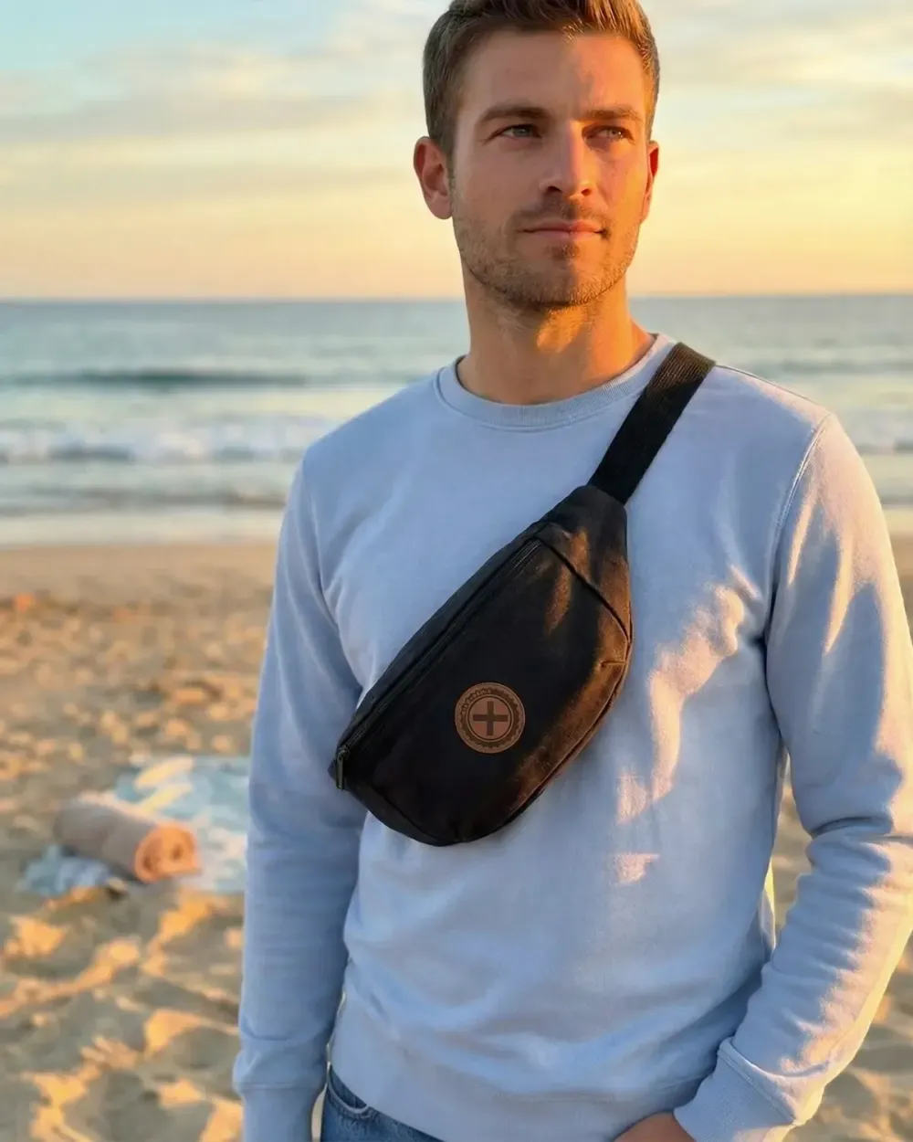 Sac Banane Patch Cuir