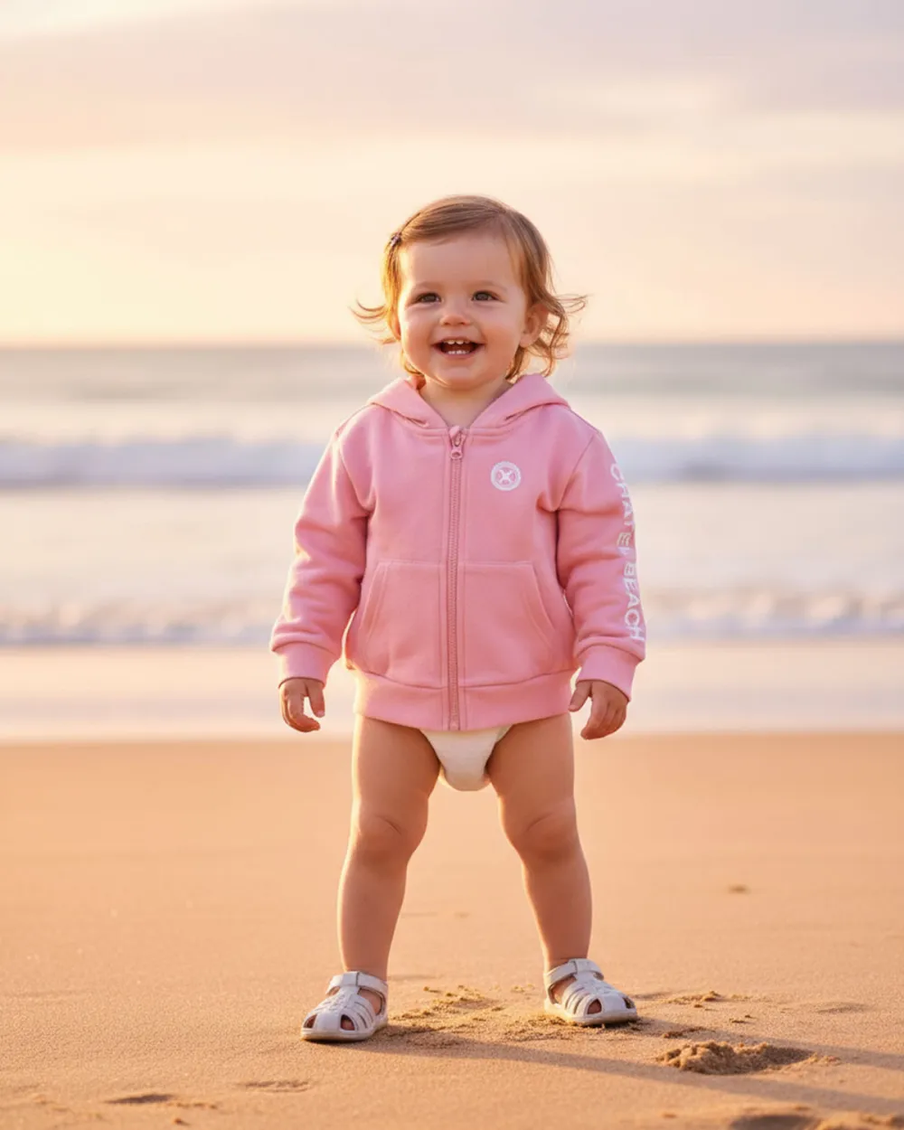 Veste Bébé Zippée "Signature Blanche"