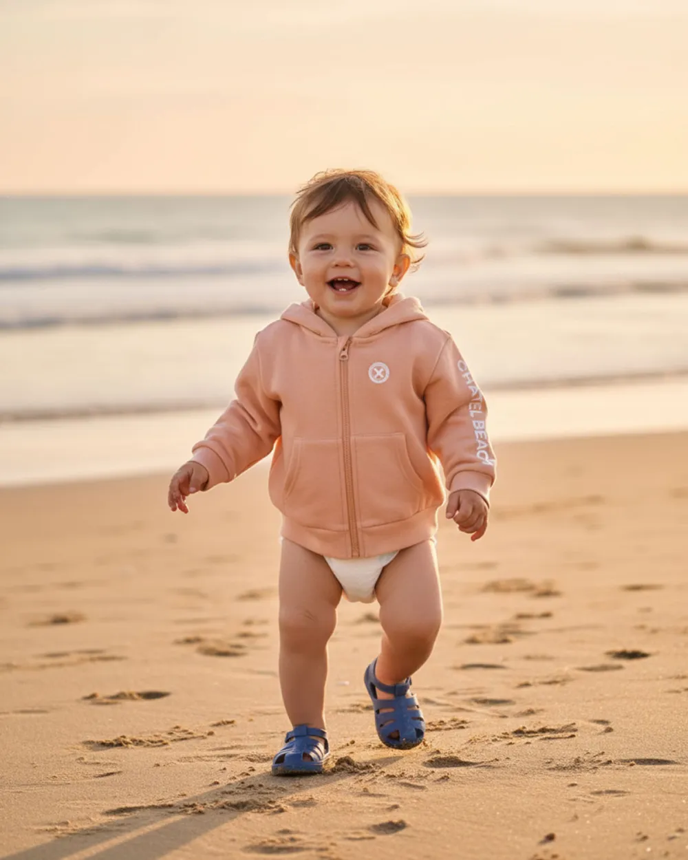Veste Bébé Zippée "Signature Blanche"