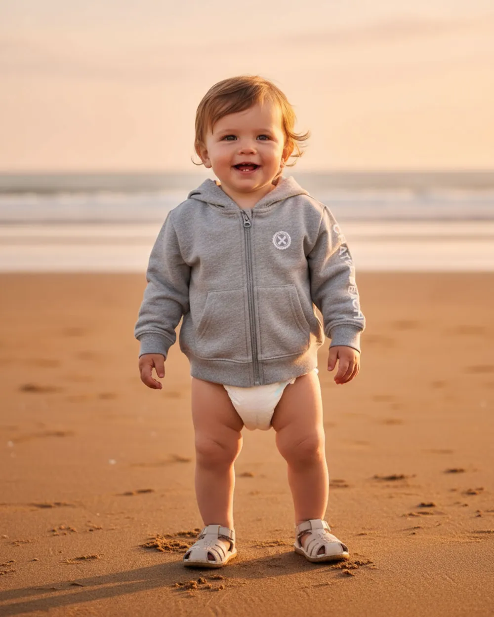 Veste Bébé Zippée "Signature Blanche"