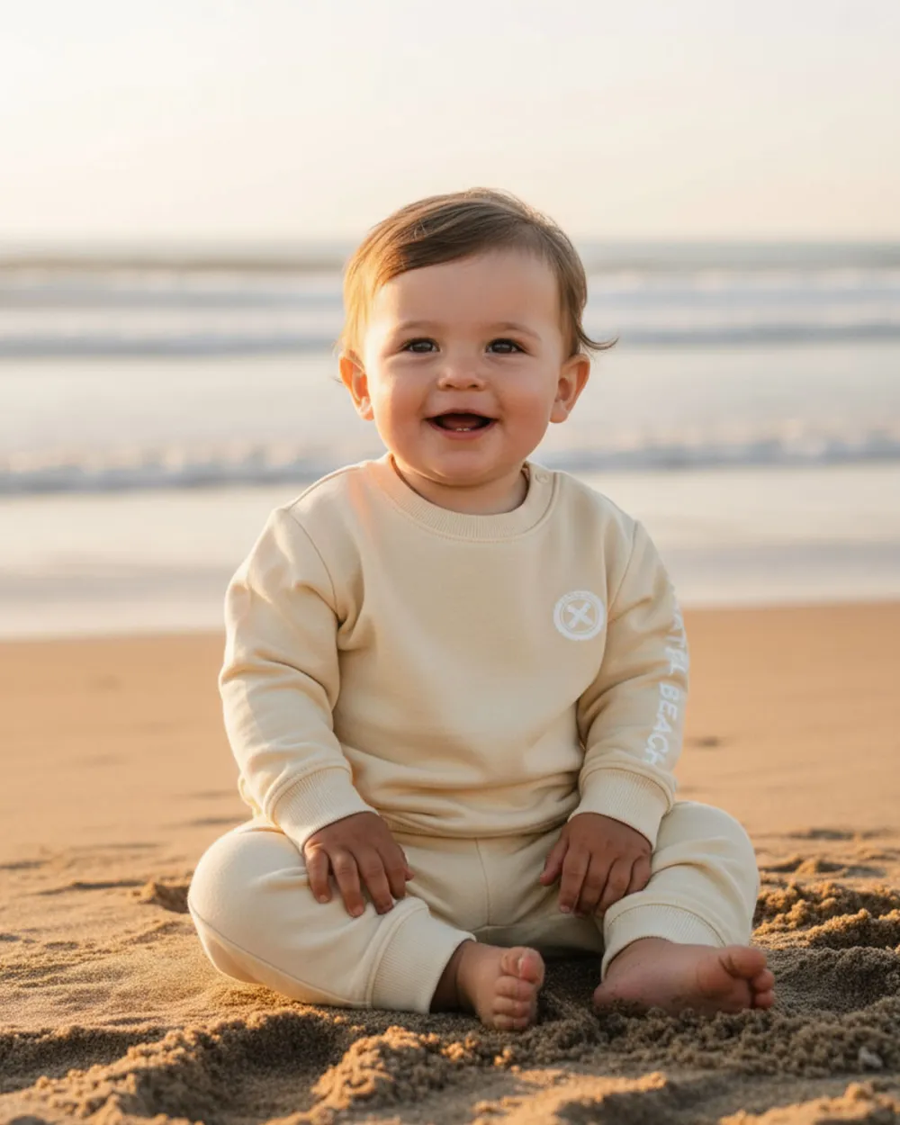Sweat Bébé Col Rond "Signature Blanche"