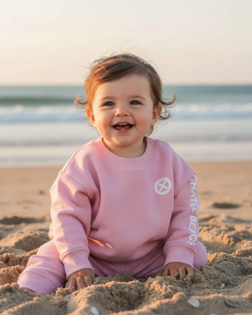 Sweat Bébé Col Rond "Signature Blanche"