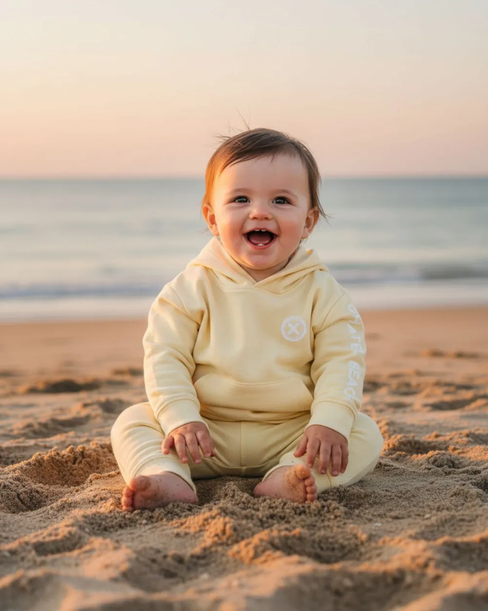 Sweat Bébé Capuche "Signature Blanche"