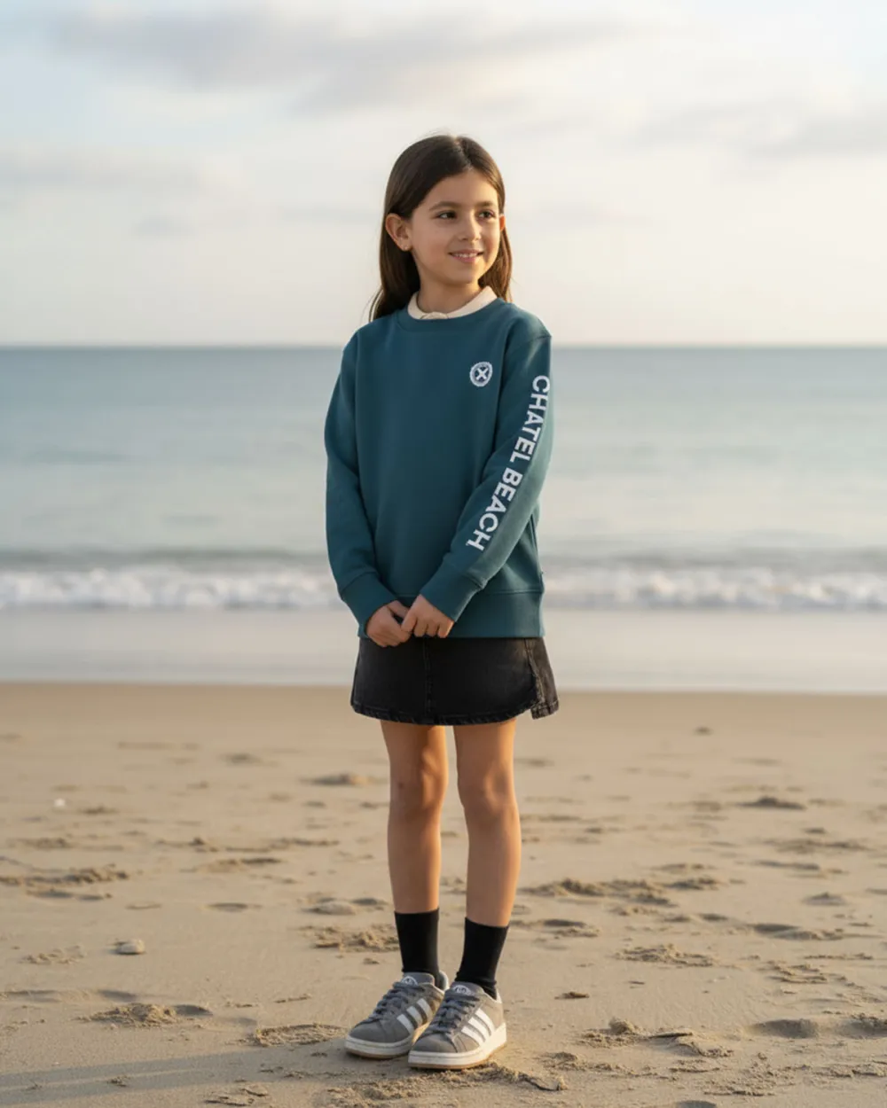 Sweat Enfant col rond "Signature Blanche"