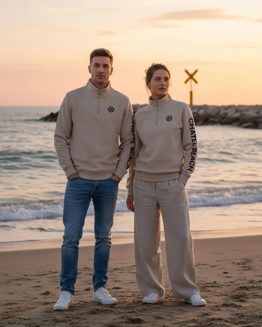 Sweat Col Montant "Signature Noire" Unisexe